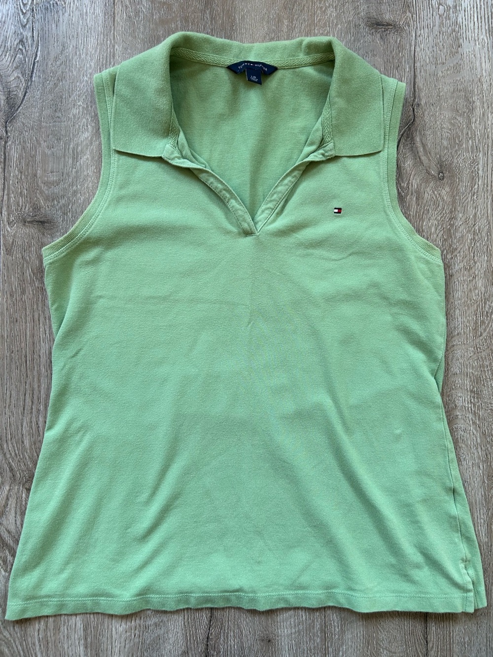 Y2K Tommy Hilfiger Sleeveless Polo Tank Top - Light Green